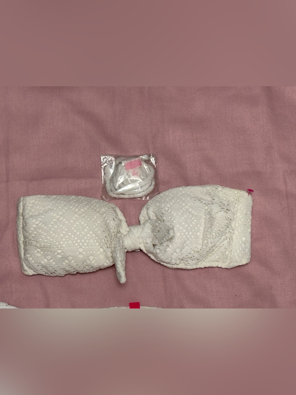 Victoria's Secret White Crochet Bandeau Bikini Set - Picture 2 of 5